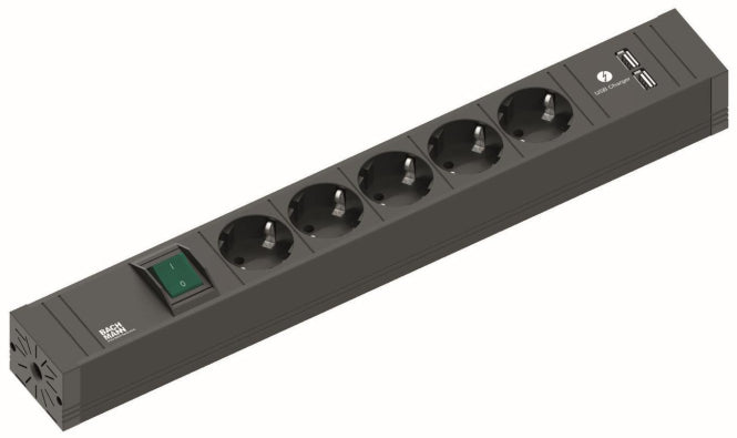 Bachmann CONNECT LINE 5xCEE7/3 1xSchalter 1xUSB Strom 2,0m Bachmann CONNECT LINE 5xCEE7/3 1xSchalter 1xUSB Strom 2,0m